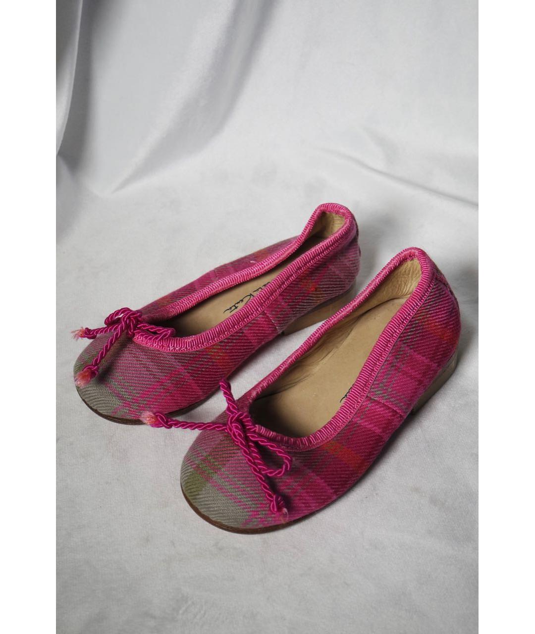 OSCAR DE LA RENTA Розовые текстильные балетки, фото 4