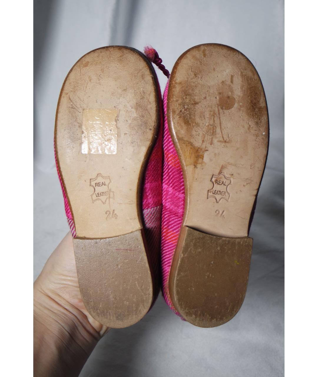 OSCAR DE LA RENTA Розовые текстильные балетки, фото 8