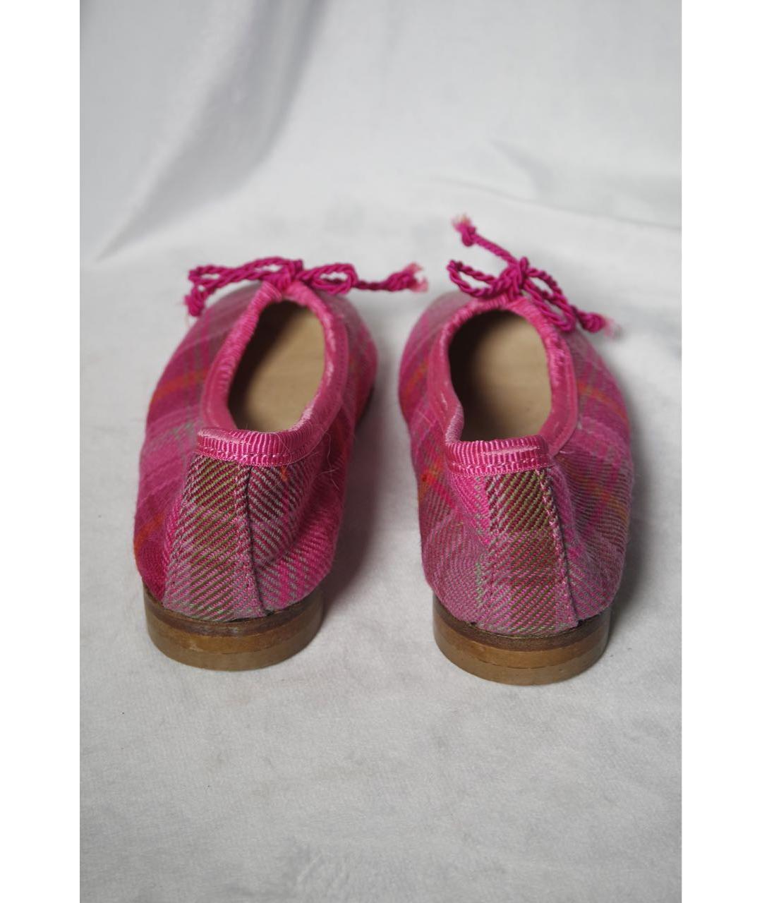 OSCAR DE LA RENTA Розовые текстильные балетки, фото 6