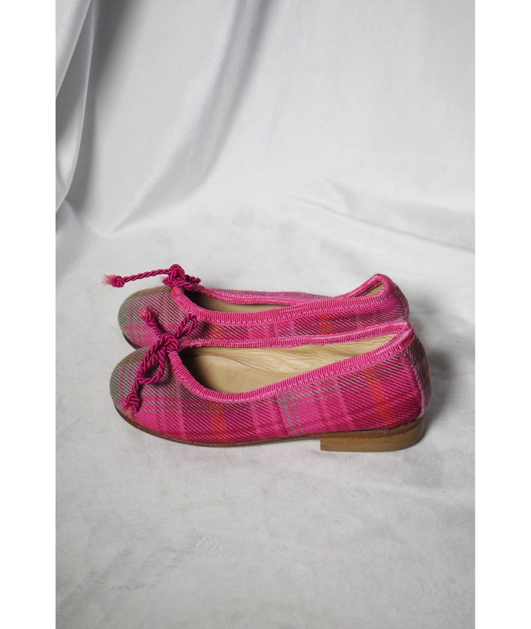 OSCAR DE LA RENTA Розовые текстильные балетки, фото 5
