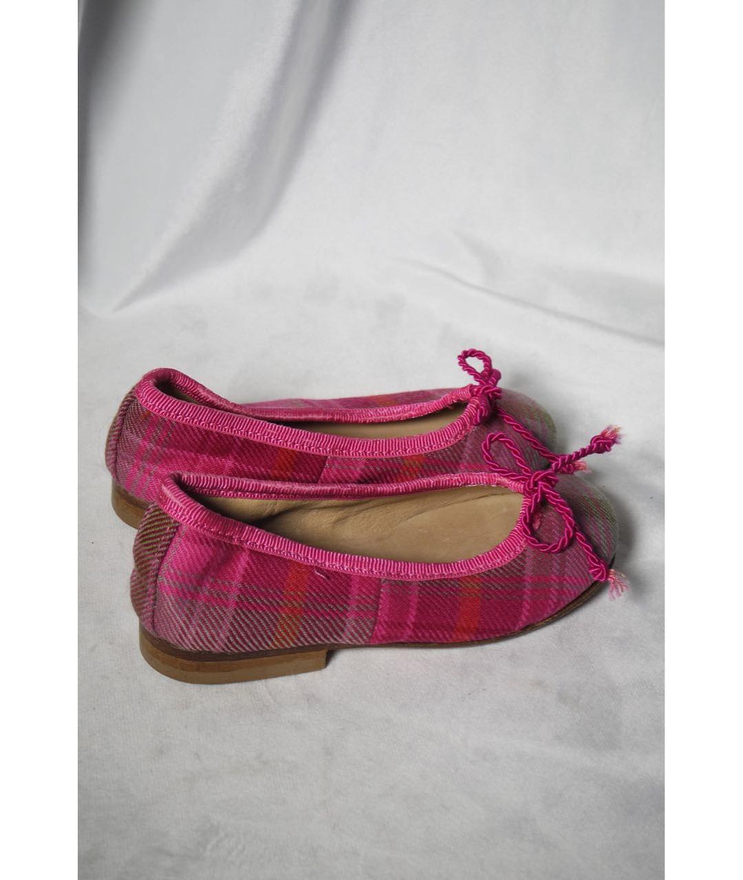 OSCAR DE LA RENTA Розовые текстильные балетки, фото 7