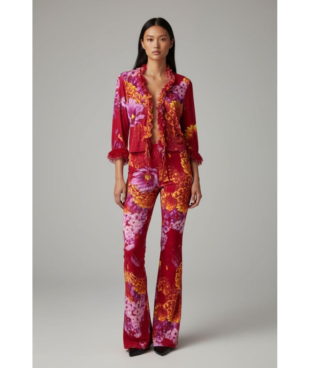 ROBERTO CAVALLI Мульти шелковый костюм с брюками, фото 8