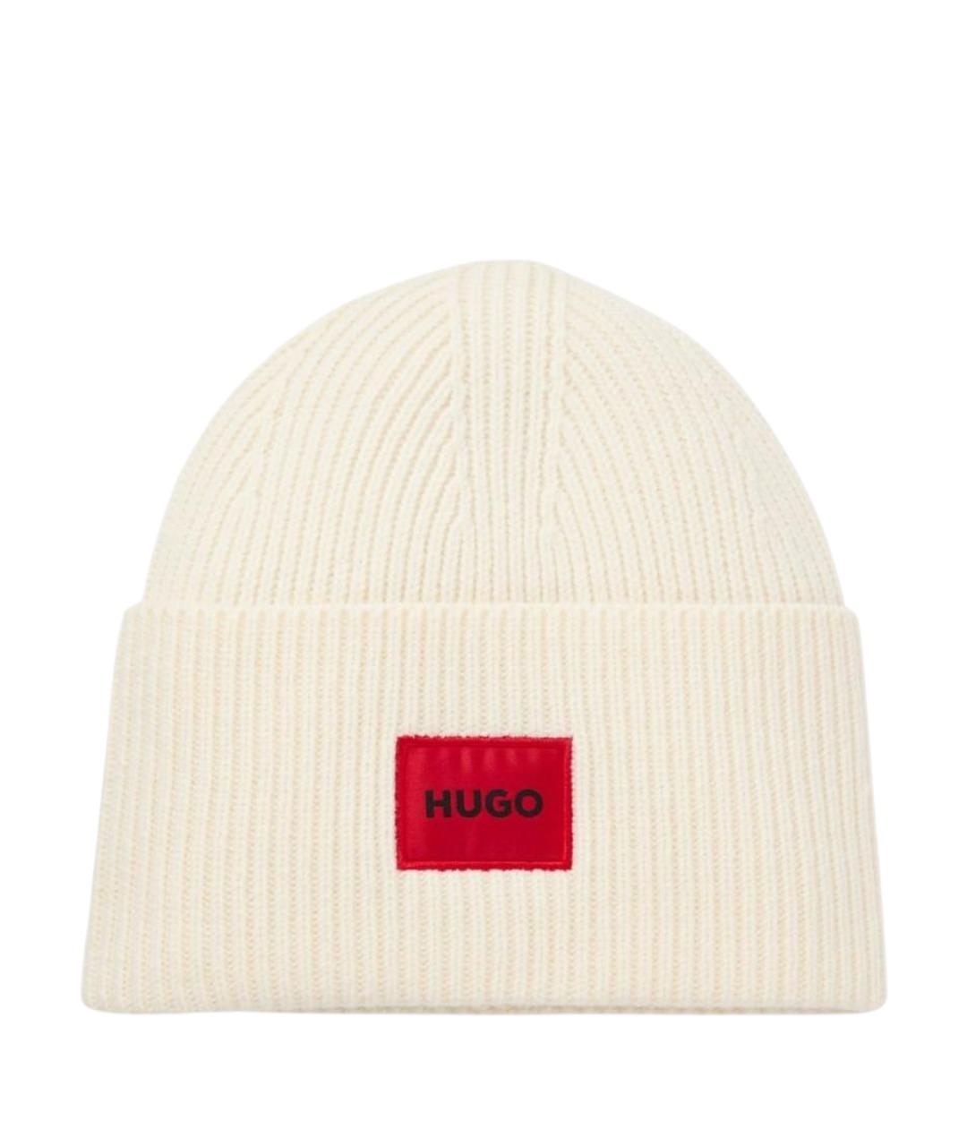 HUGO Бежевая шерстяная шапка, фото 1
