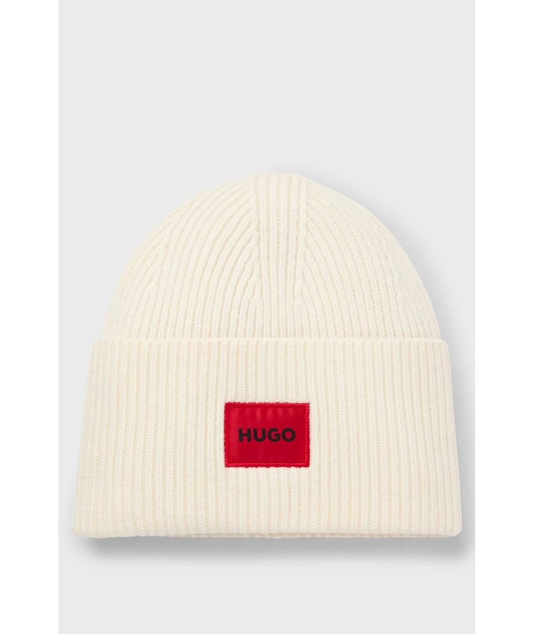 HUGO Бежевая шерстяная шапка, фото 5