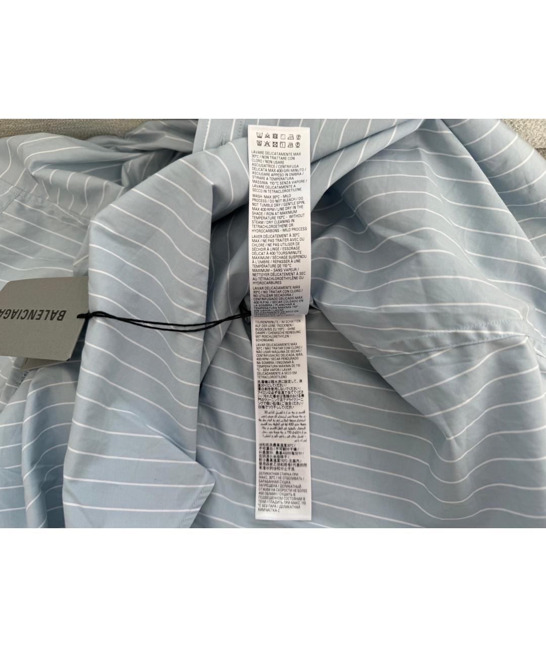 BALENCIAGA Голубая хлопковая рубашка, фото 8