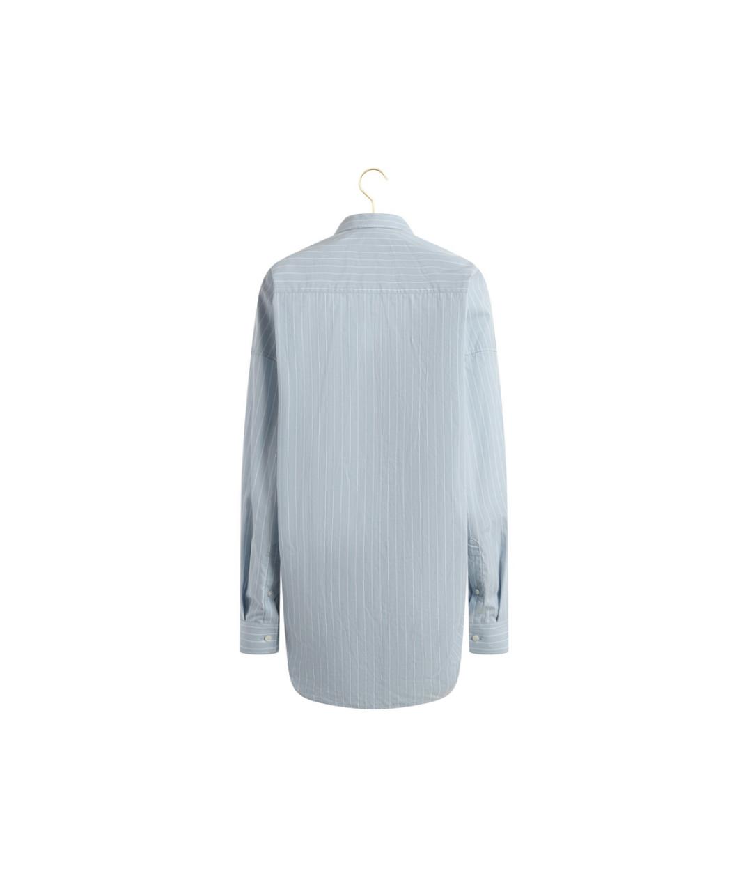 BALENCIAGA Голубая хлопковая рубашка, фото 2