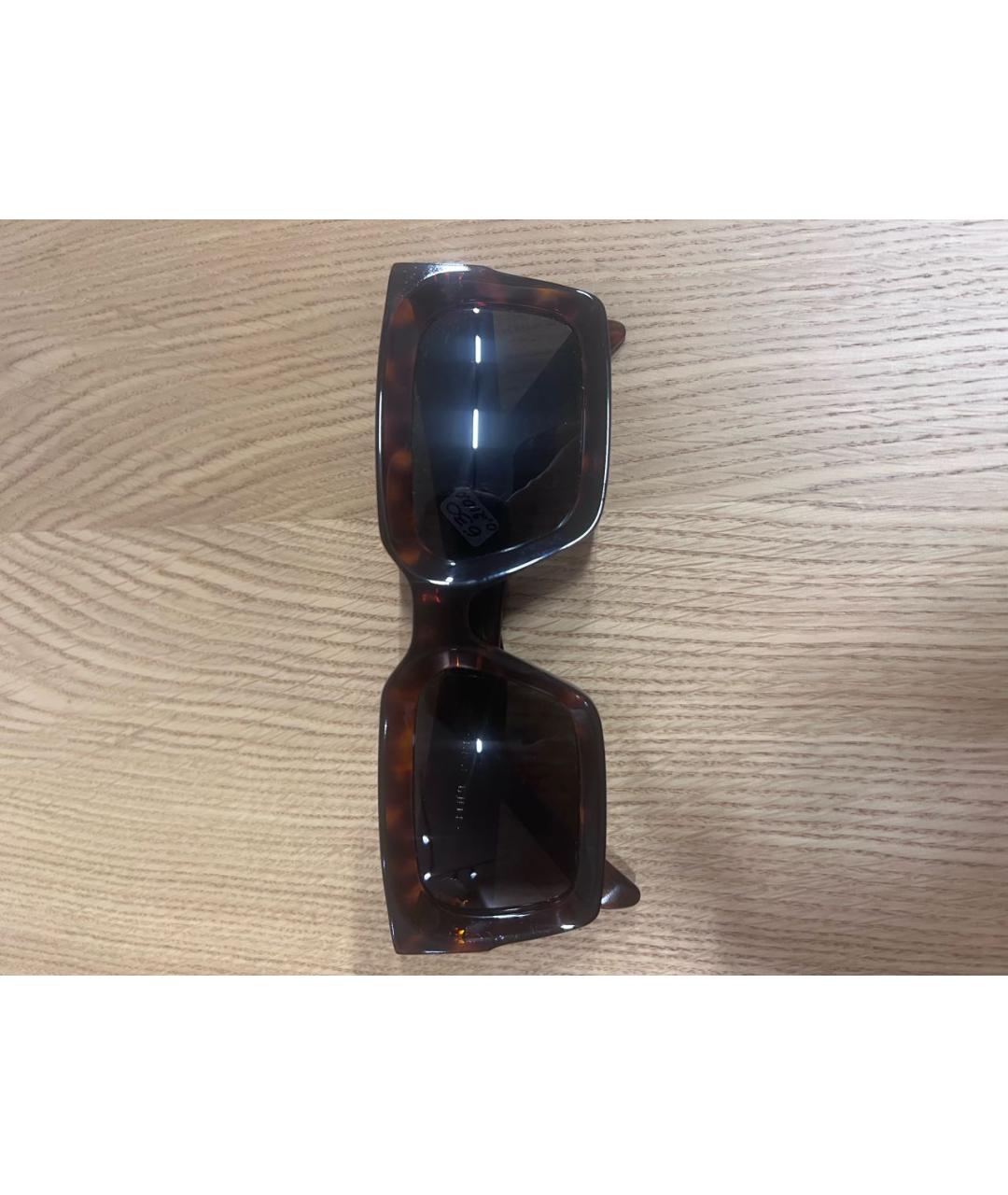 CELINE Коричневые пластиковые солнцезащитные очки, фото 3