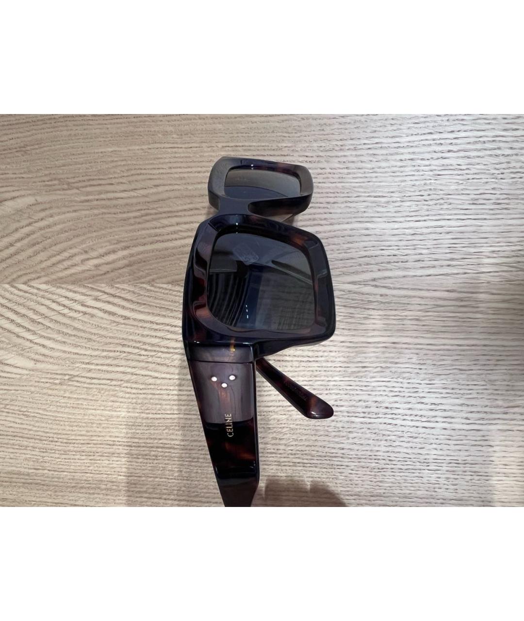 CELINE Коричневые пластиковые солнцезащитные очки, фото 5
