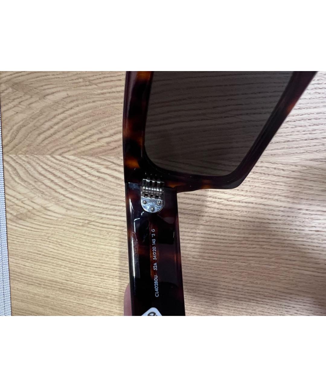 CELINE Коричневые пластиковые солнцезащитные очки, фото 7