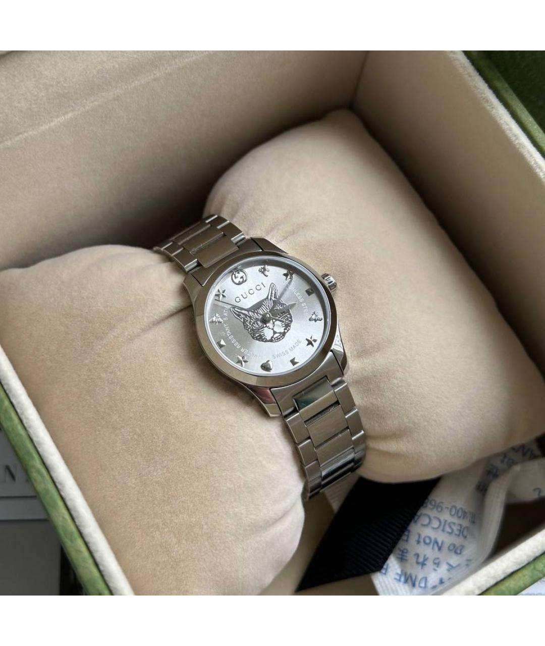 GUCCI Серебряные стальные часы, фото 2