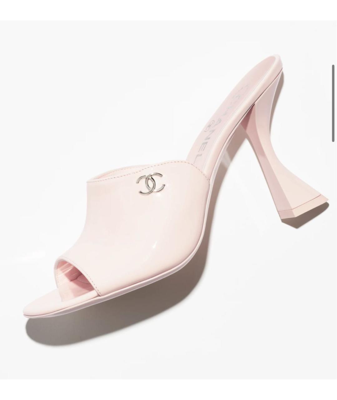 CHANEL Розовые кожаные мюли, фото 2