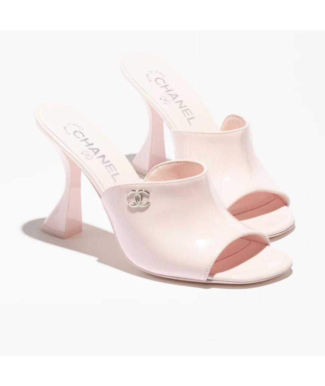 CHANEL Розовые кожаные мюли, фото 3
