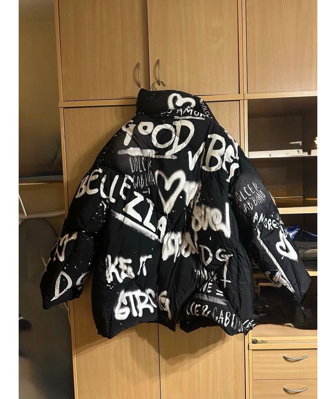 DOLCE&GABBANA Черный полиамидовый пуховик, фото 3