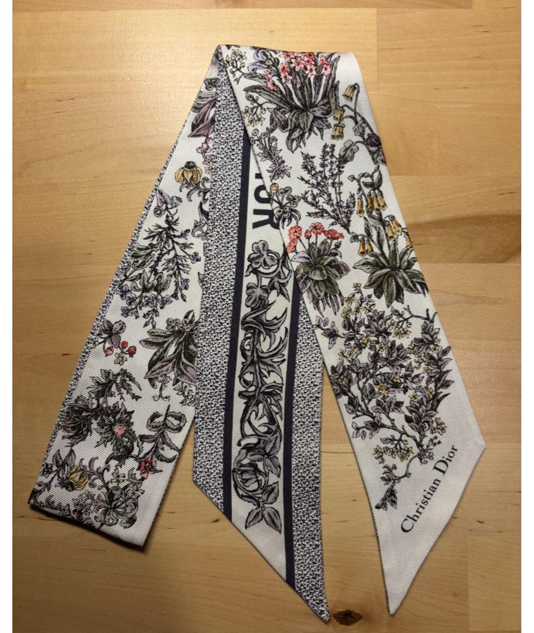 CHRISTIAN DIOR Мульти шелковый шарф, фото 7