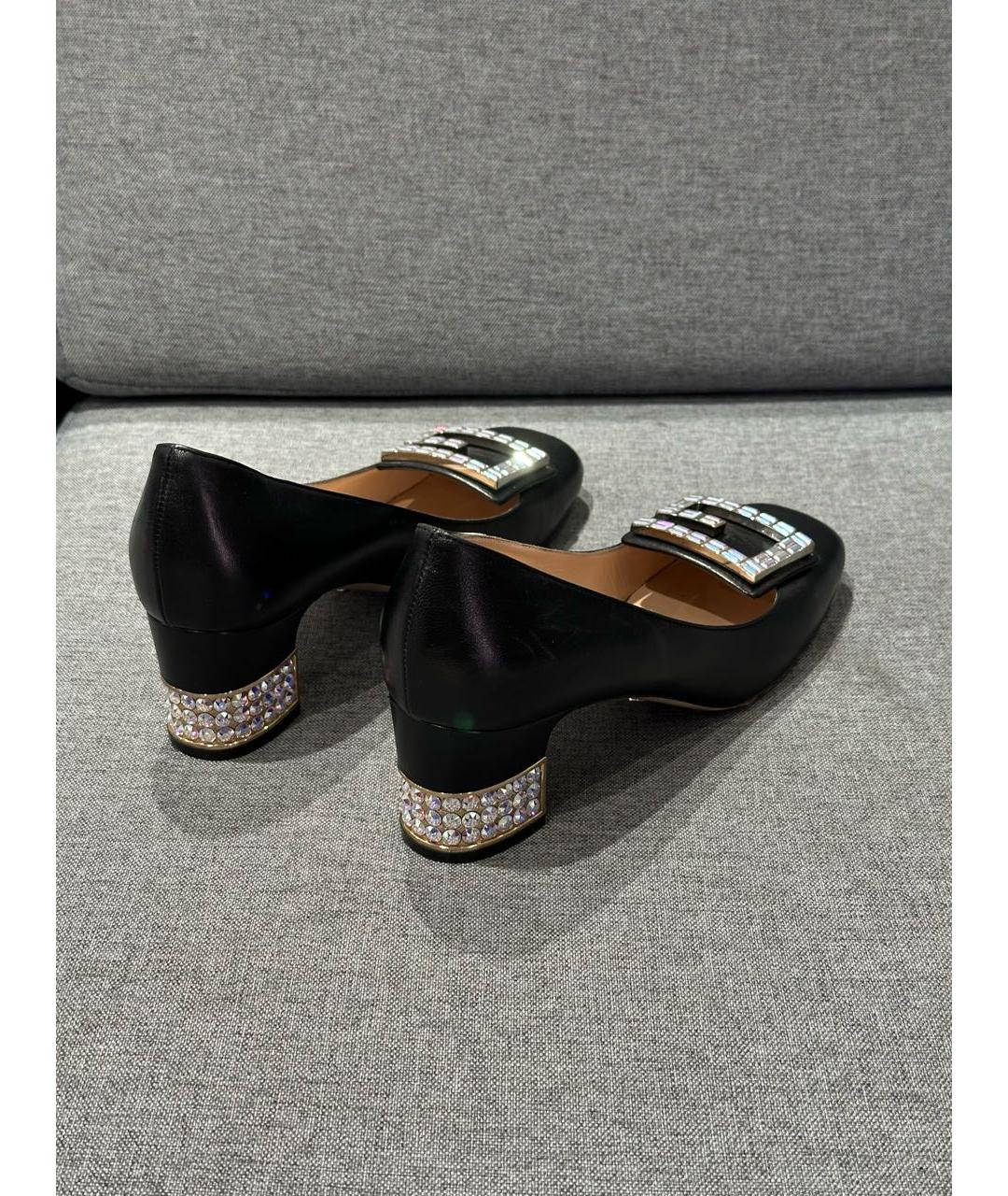 GUCCI Черные кожаные туфли, фото 2