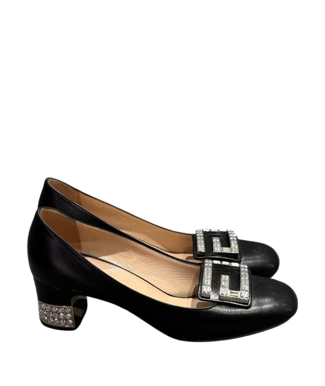 GUCCI Черные кожаные туфли, фото 1