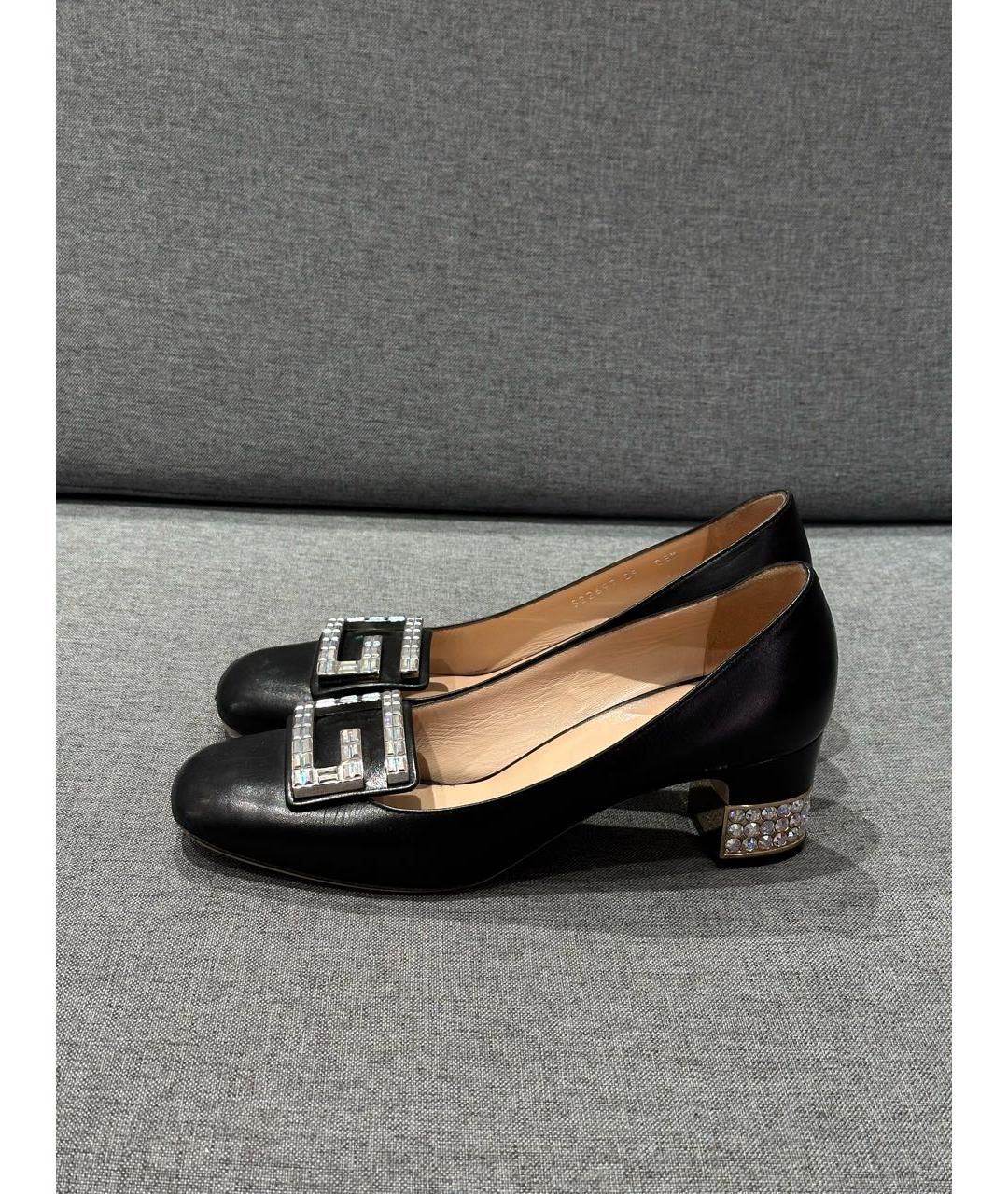 GUCCI Черные кожаные туфли, фото 9