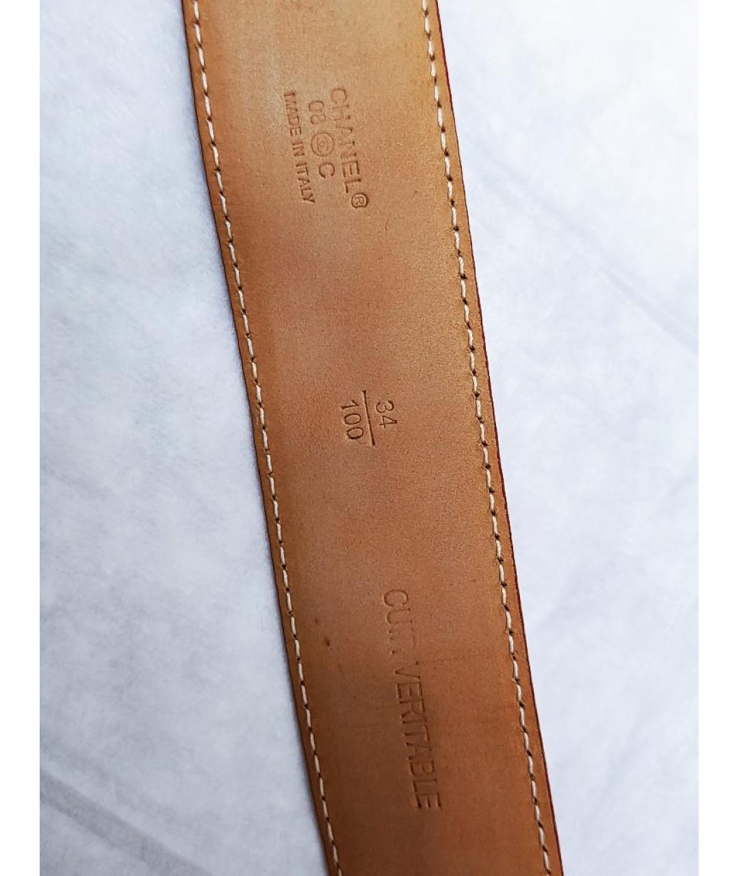 CHANEL Красный кожаный ремень, фото 3