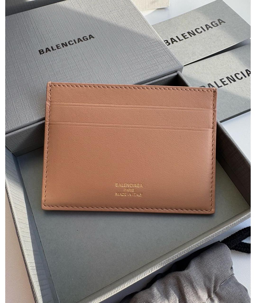 BALENCIAGA Бежевый кожаный кардхолдер, фото 9
