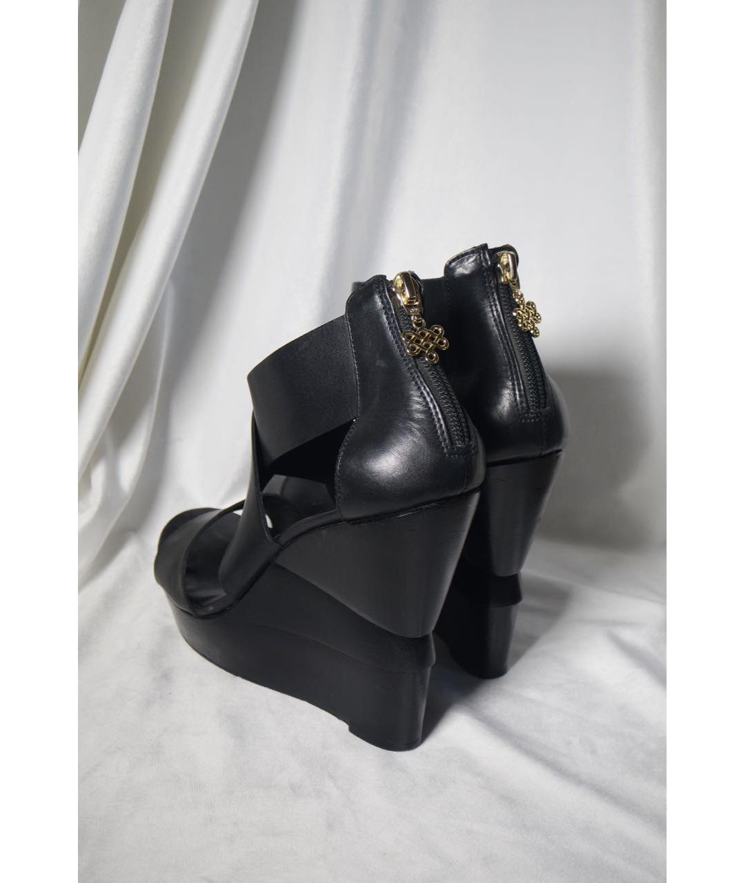 DIANE VON FURSTENBERG Черные кожаные босоножки, фото 4