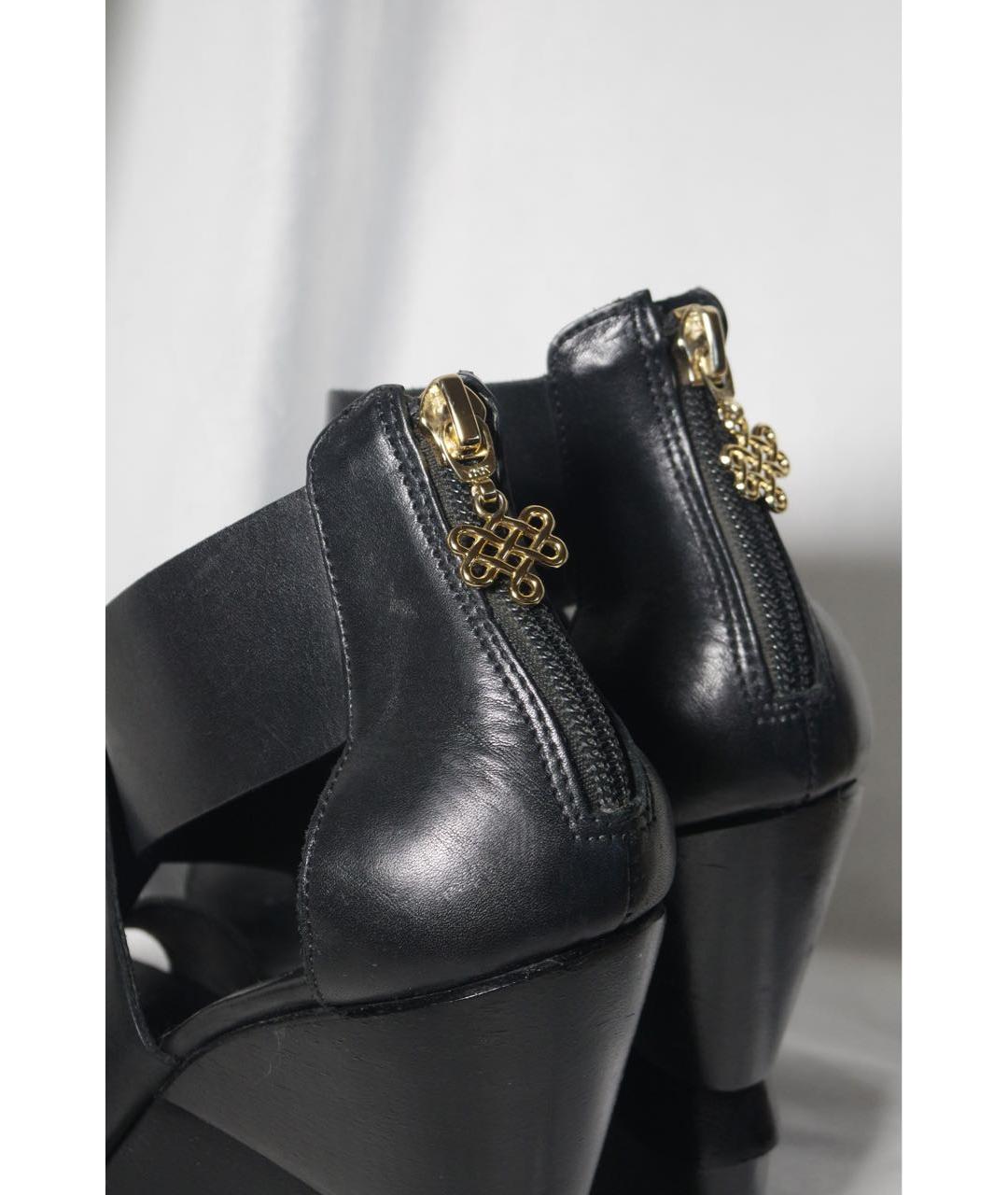 DIANE VON FURSTENBERG Черные кожаные босоножки, фото 5