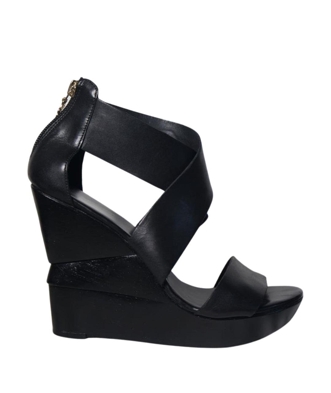 DIANE VON FURSTENBERG Черные кожаные босоножки, фото 1