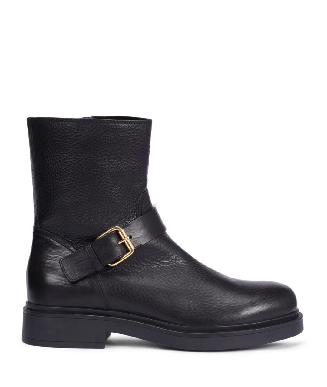 AGL Черные кожаные ботинки, фото 1