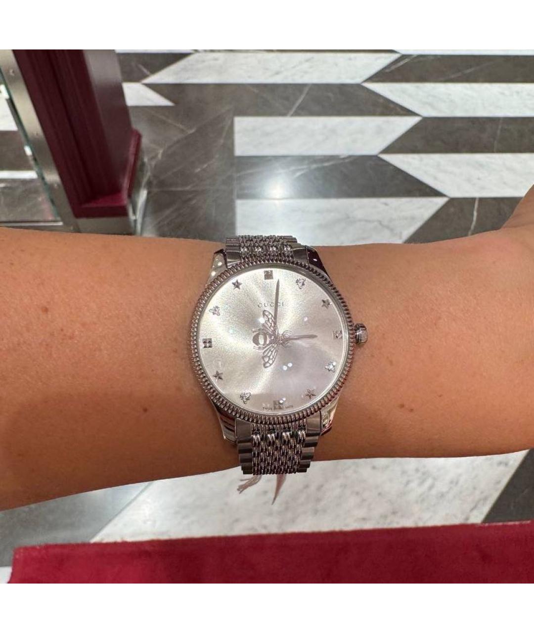 GUCCI Серебряные стальные часы, фото 4