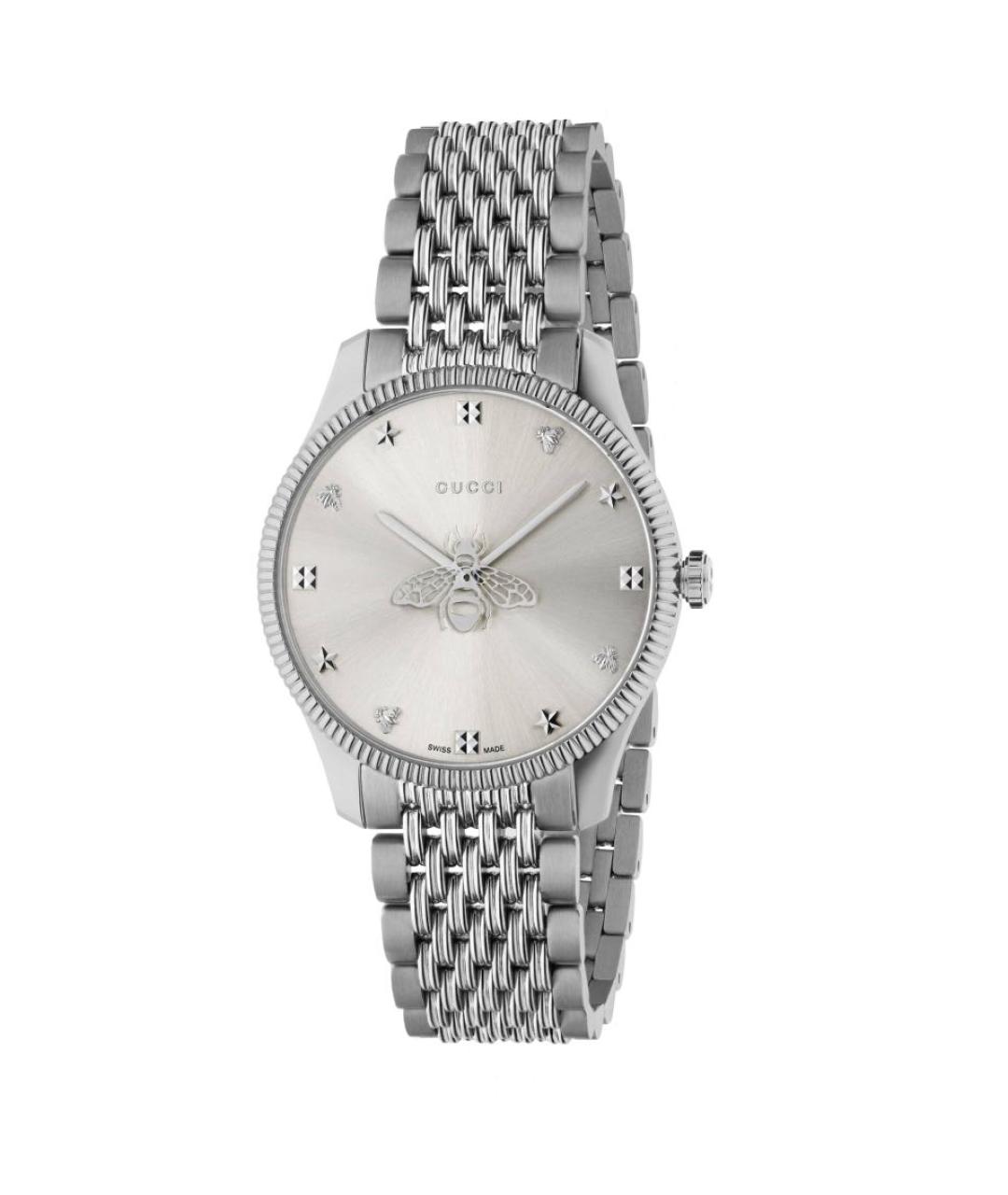 GUCCI Серебряные стальные часы, фото 1