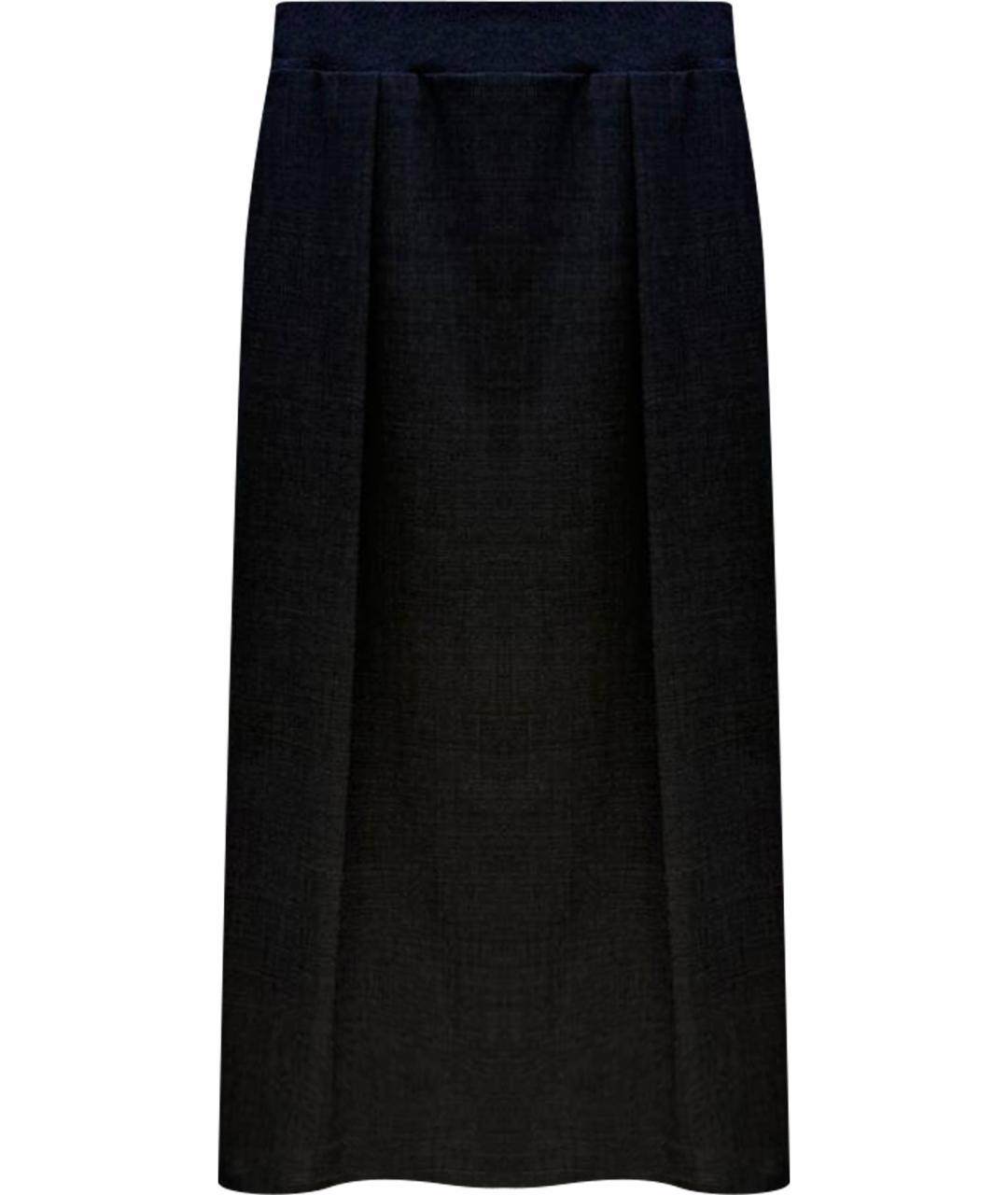 LORENA ANTONIAZZI Темно-синяя шерстяная юбка миди, фото 1