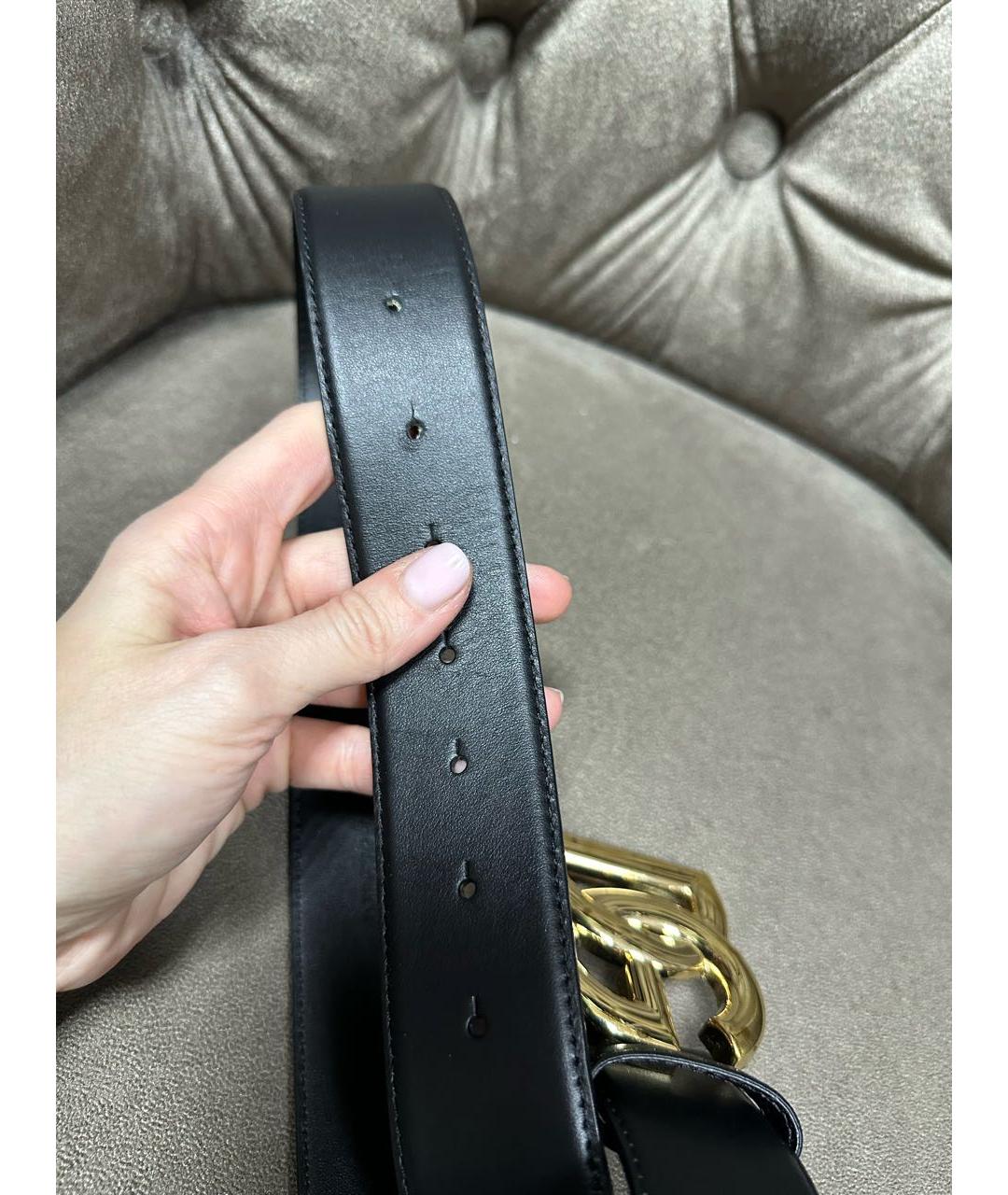 DOLCE&GABBANA Черный кожаный ремень, фото 5