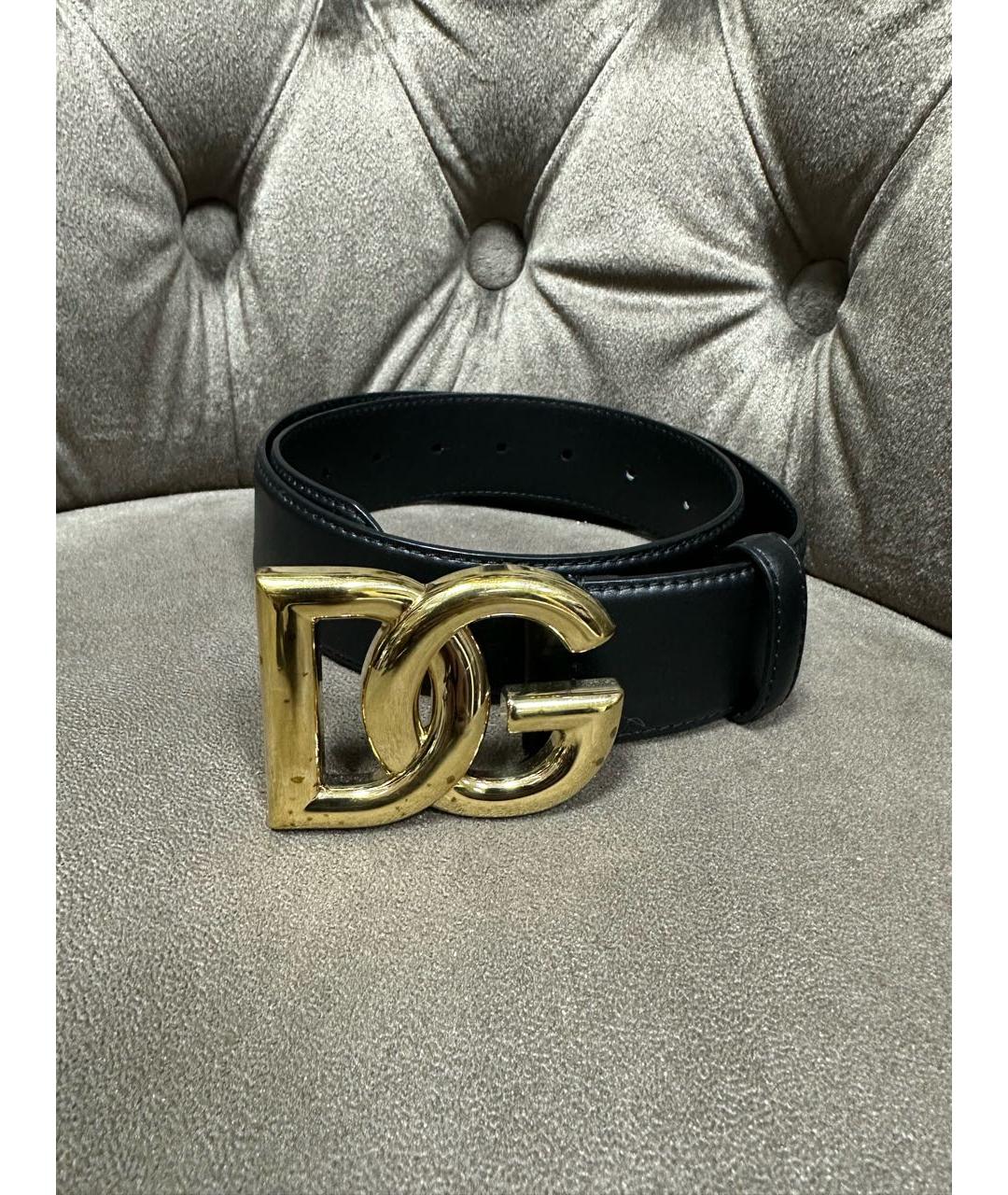 DOLCE&GABBANA Черный кожаный ремень, фото 6