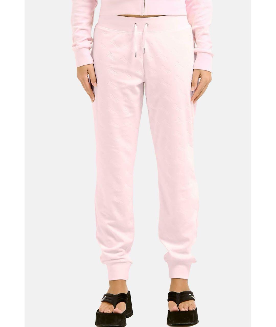 JUICY COUTURE Розовые велюровые брюки узкие, фото 5