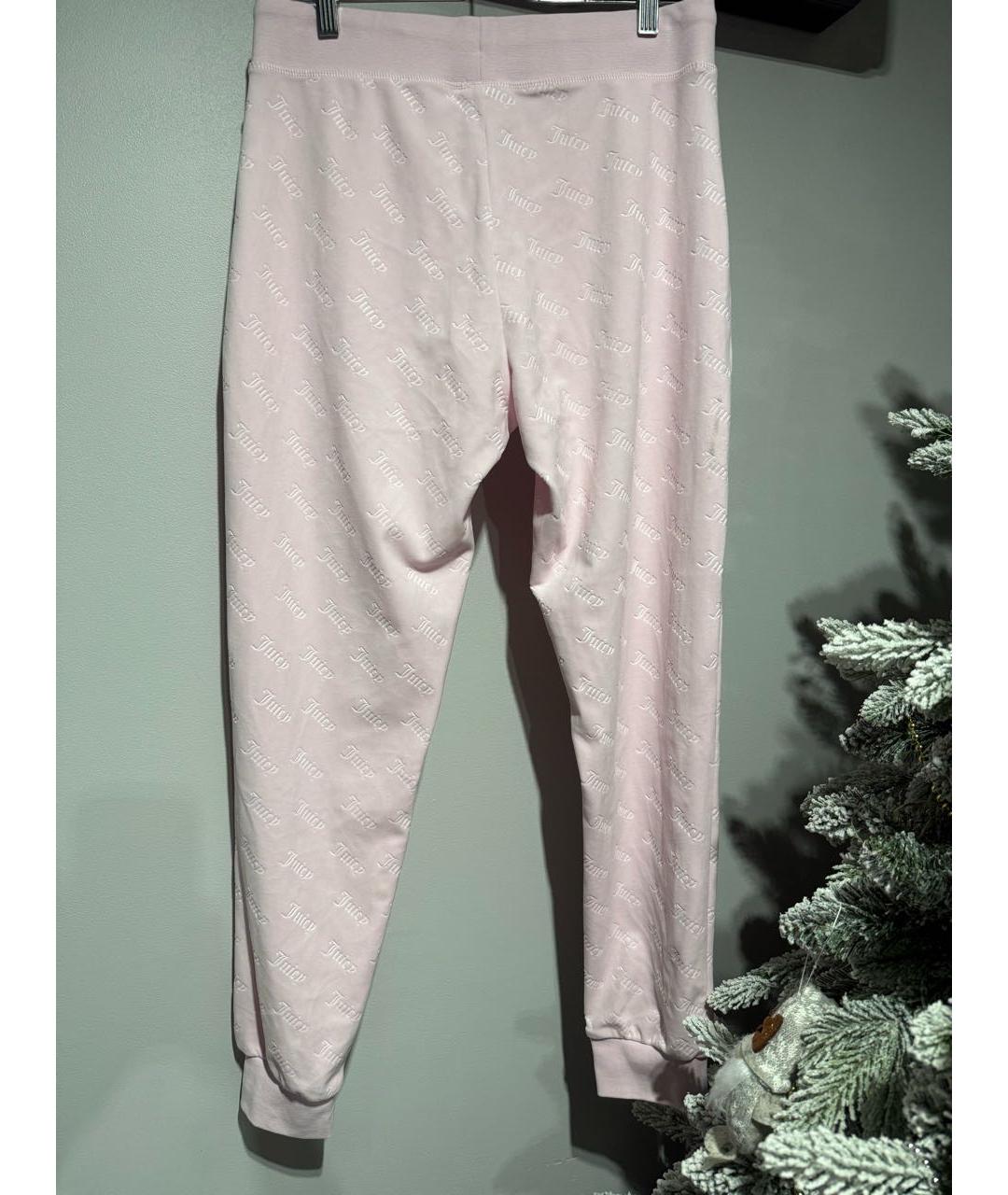 JUICY COUTURE Розовые велюровые брюки узкие, фото 2