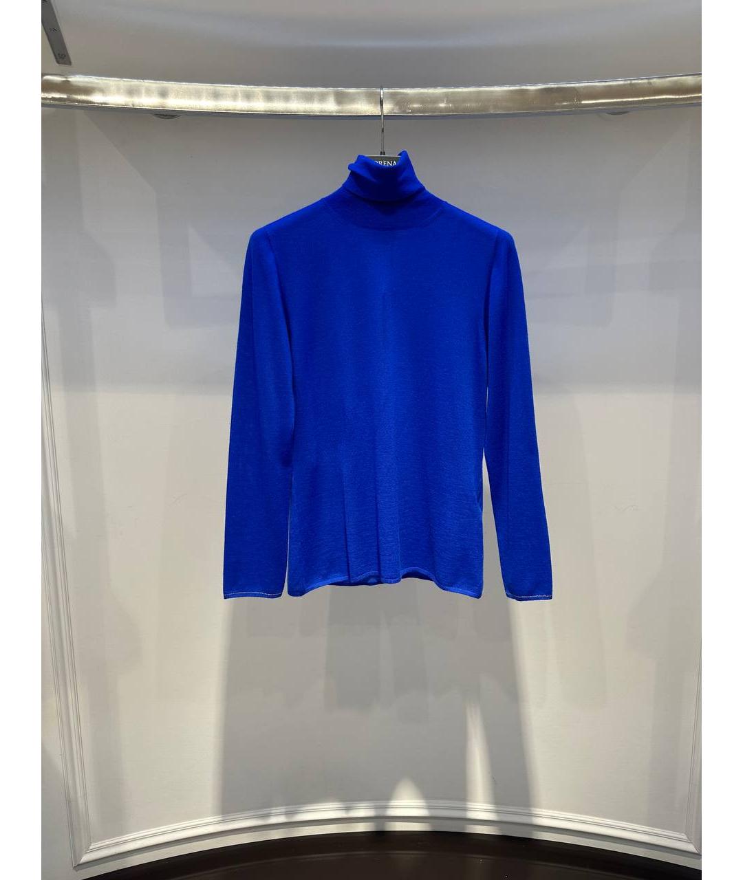 LORENA ANTONIAZZI Синяя кашемировая водолазка, фото 3