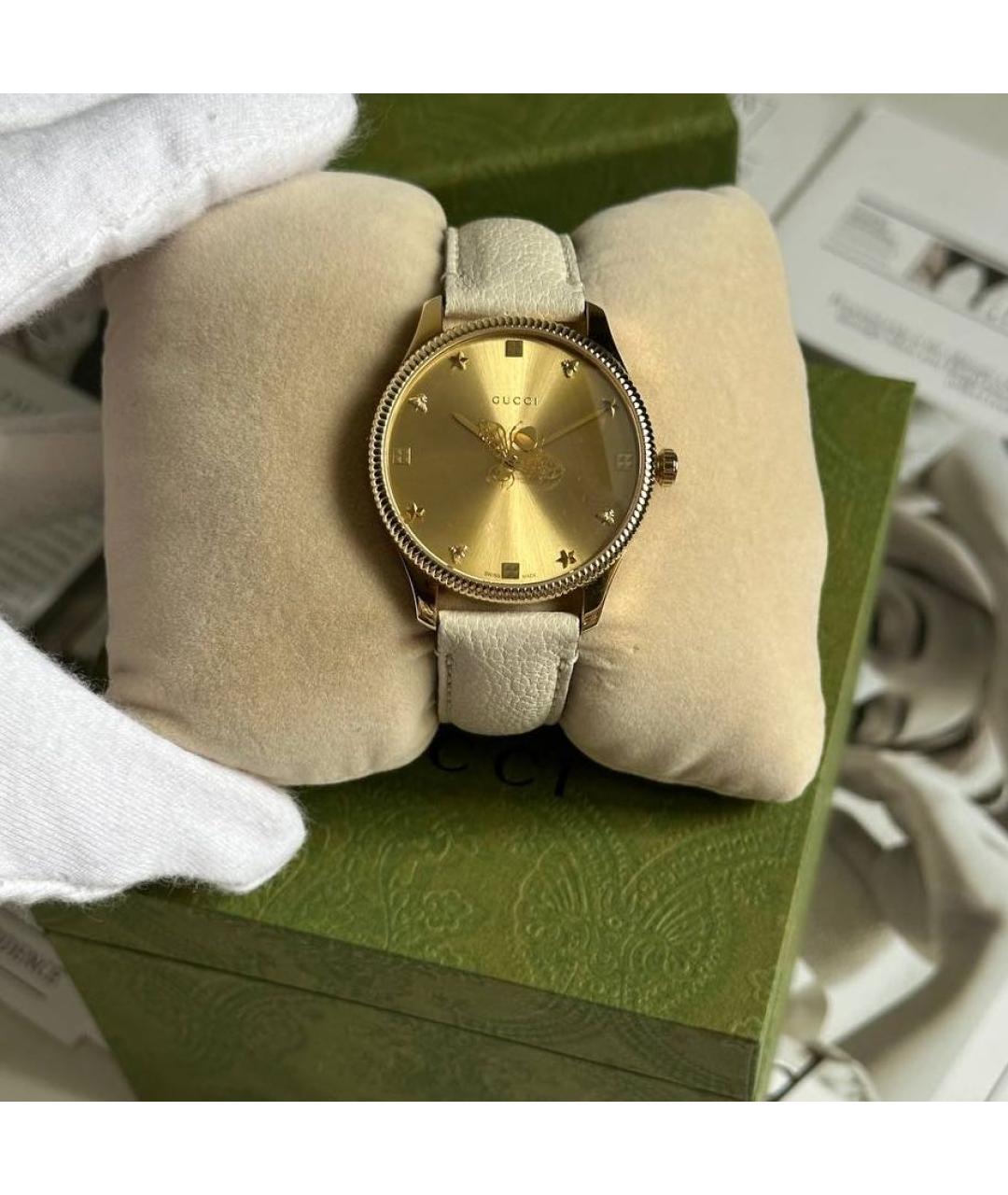 GUCCI Золотые стальные часы, фото 4