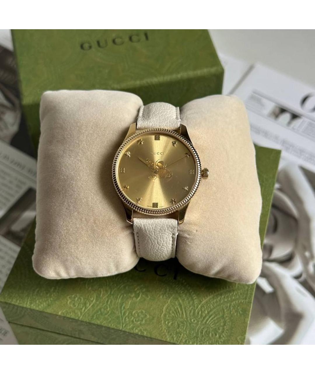 GUCCI Золотые стальные часы, фото 3