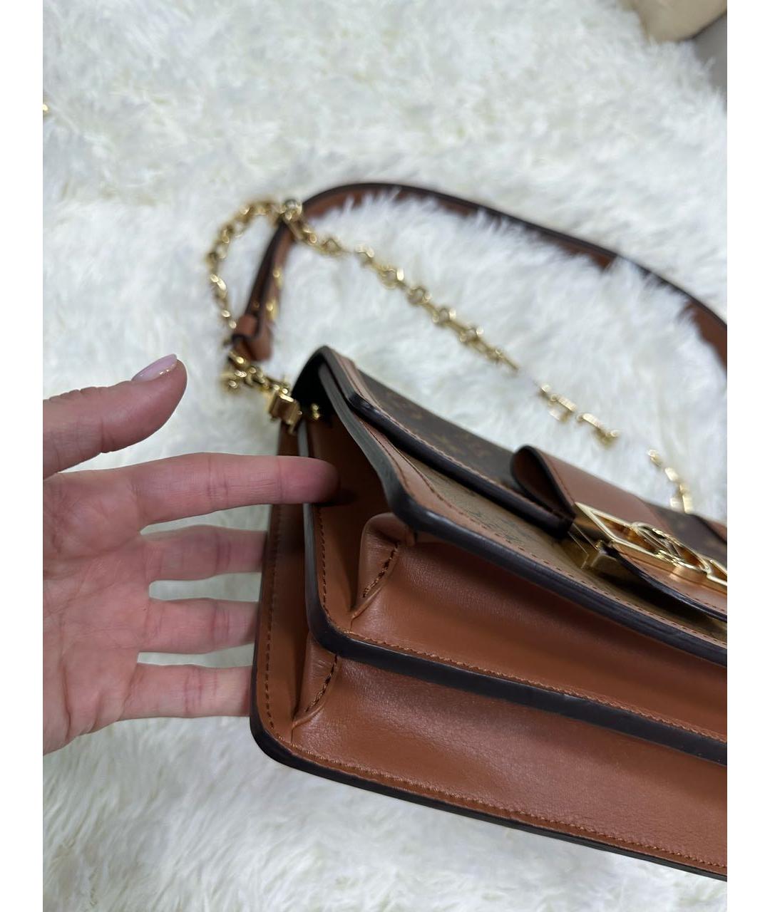 LOUIS VUITTON Коричневая кожаная сумка тоут, фото 3