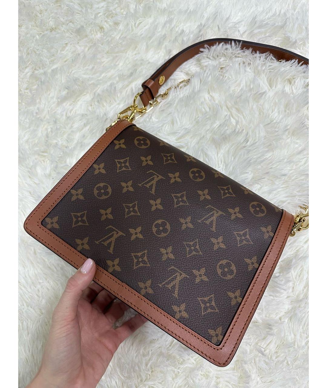 LOUIS VUITTON Коричневая кожаная сумка тоут, фото 5