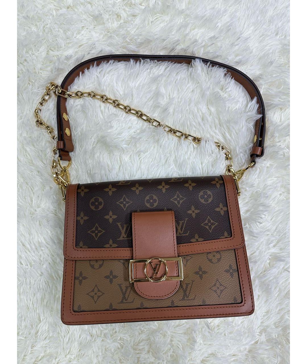 LOUIS VUITTON Коричневая кожаная сумка тоут, фото 9