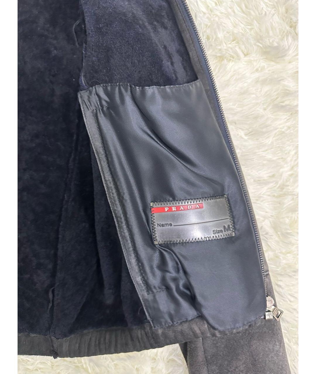 PRADA Антрацитовая замшевая куртка, фото 3