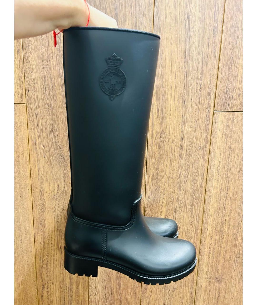 POLO RALPH LAUREN Черные резиновые сапоги, фото 7