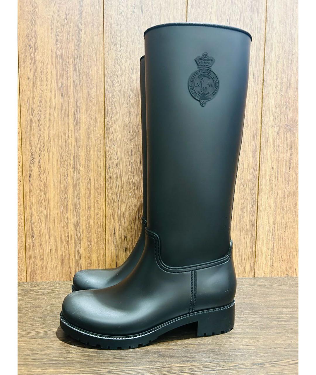 POLO RALPH LAUREN Черные резиновые сапоги, фото 9