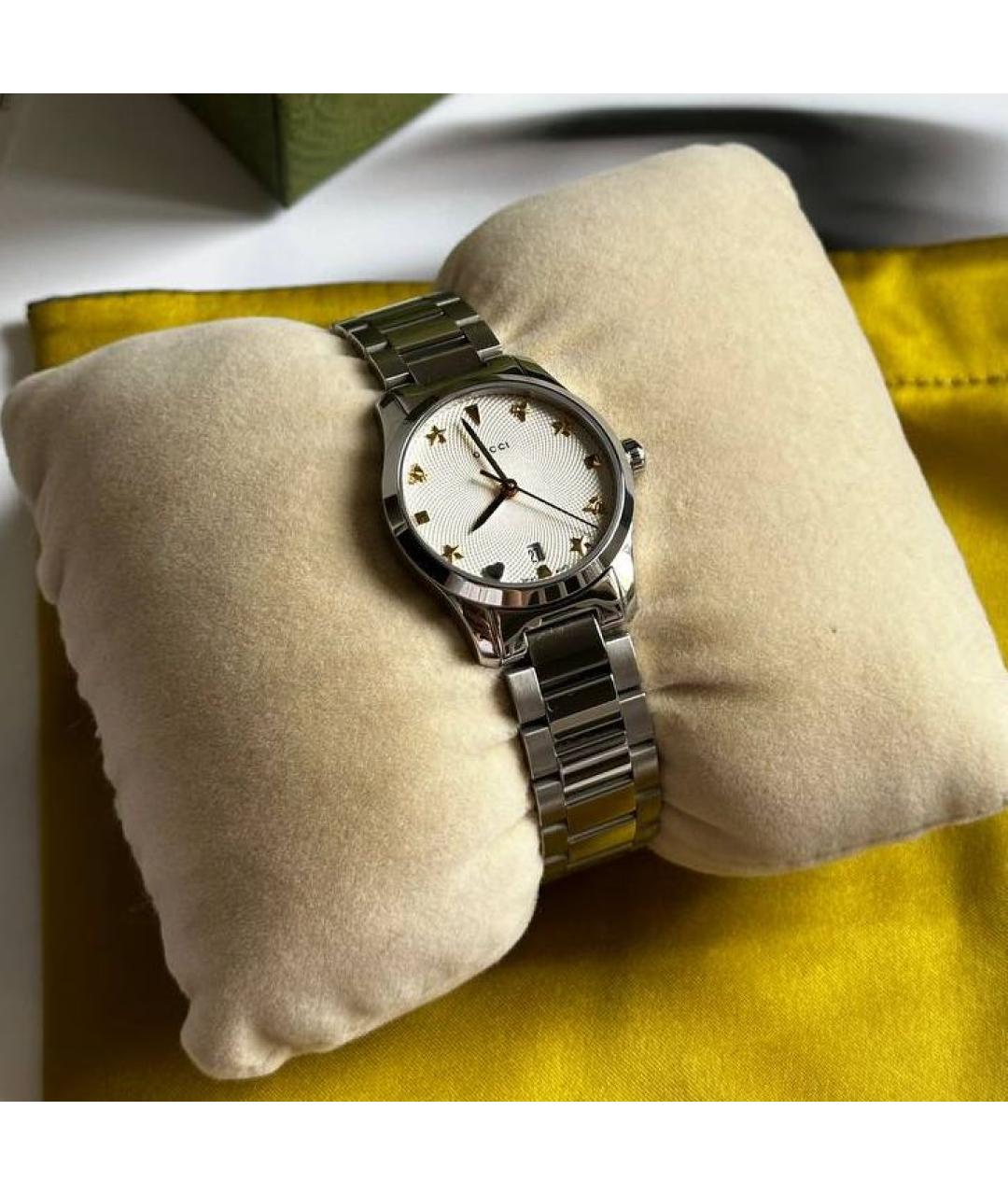 GUCCI Серебряные стальные часы, фото 4