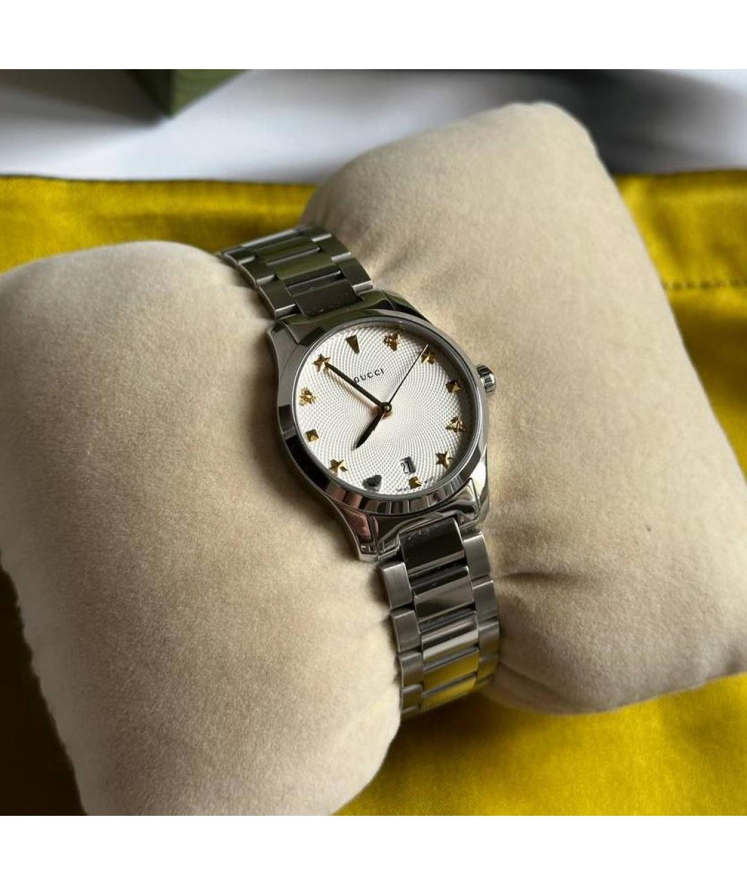 GUCCI Серебряные стальные часы, фото 2