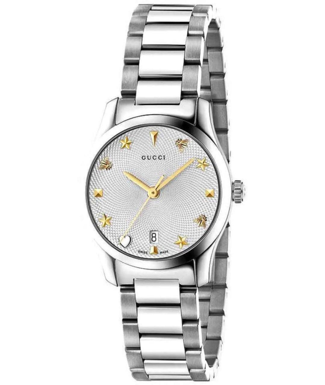 GUCCI Серебряные стальные часы, фото 1