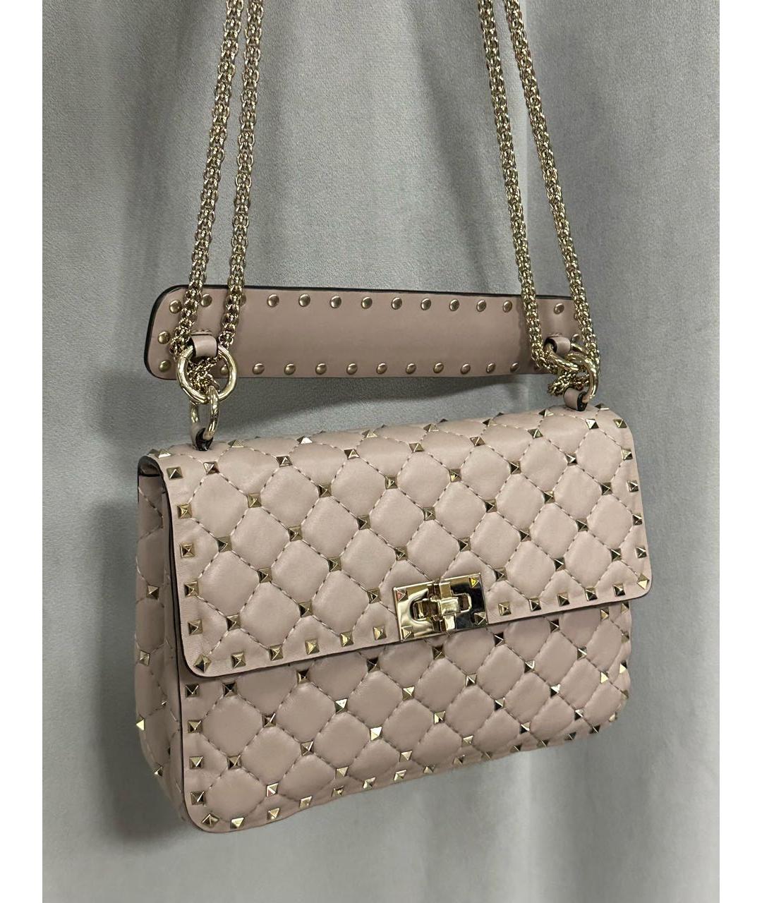 VALENTINO Бежевая кожаная сумка через плечо, фото 2