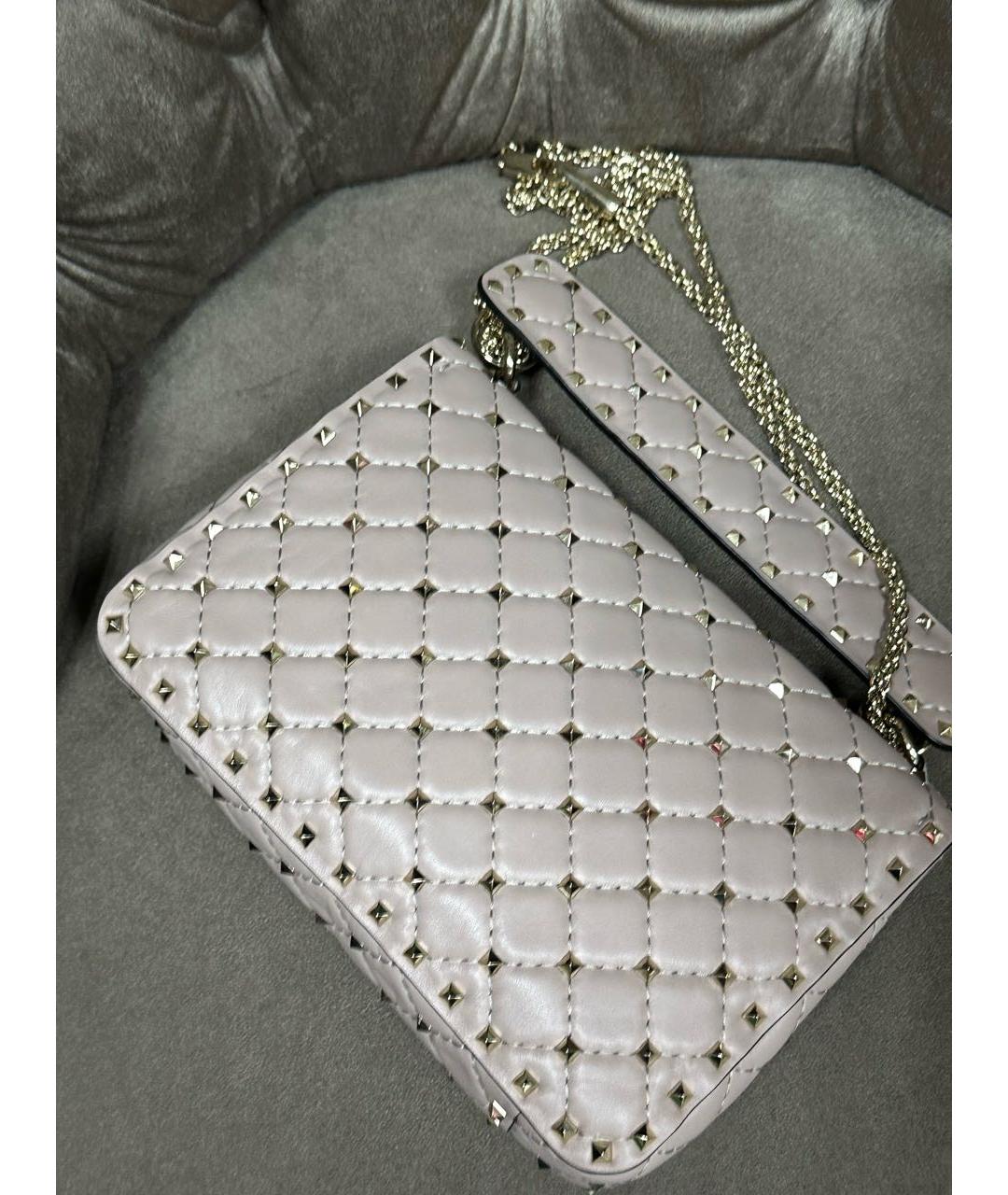 VALENTINO Бежевая кожаная сумка через плечо, фото 6