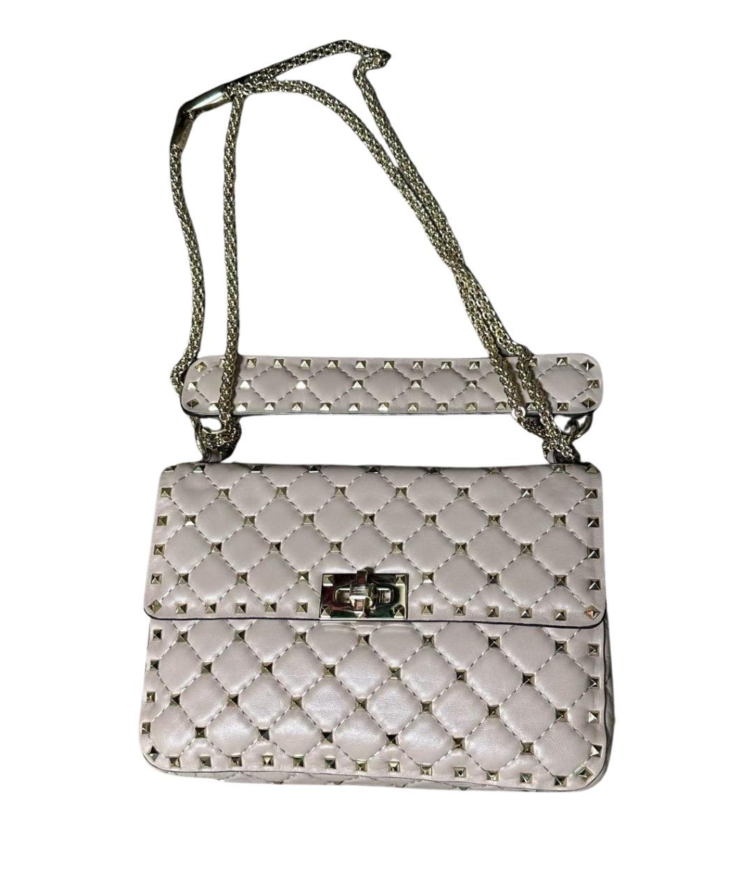 VALENTINO Бежевая кожаная сумка через плечо, фото 1