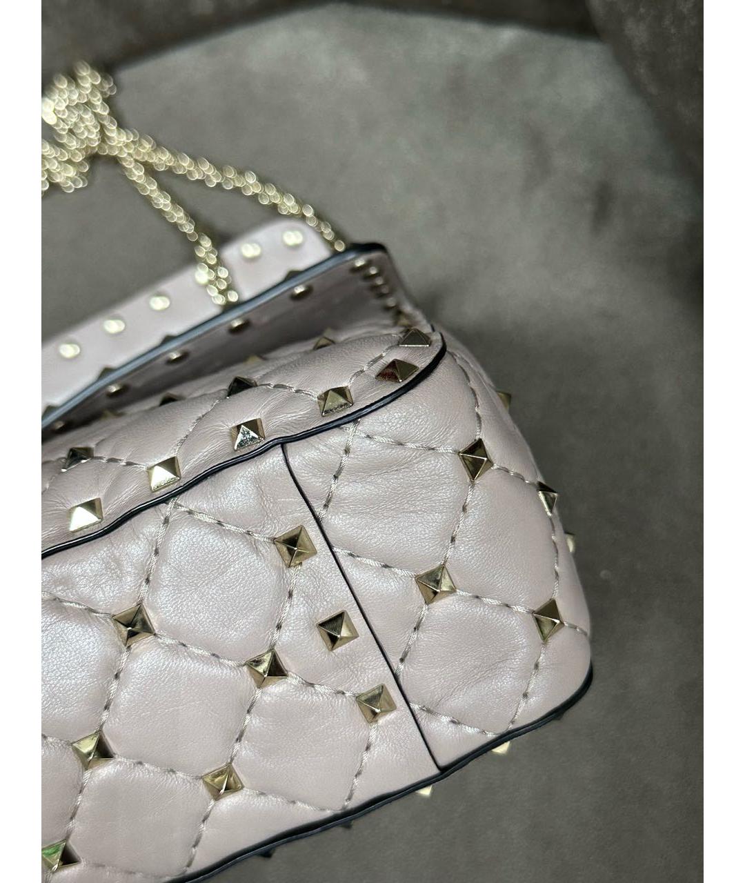 VALENTINO Бежевая кожаная сумка через плечо, фото 5